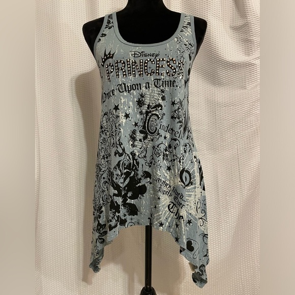 Disney Parks Princess Scoop Neck Graphic Tiered Tank Top Size Small - Picture 1 of 8
